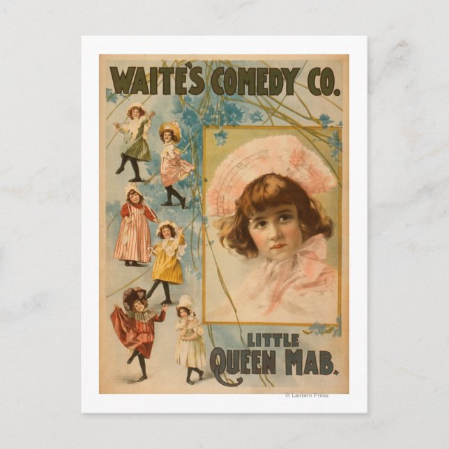 Postal Comedia de Waite. Pequeña obra de Queen Mab (Anverso)