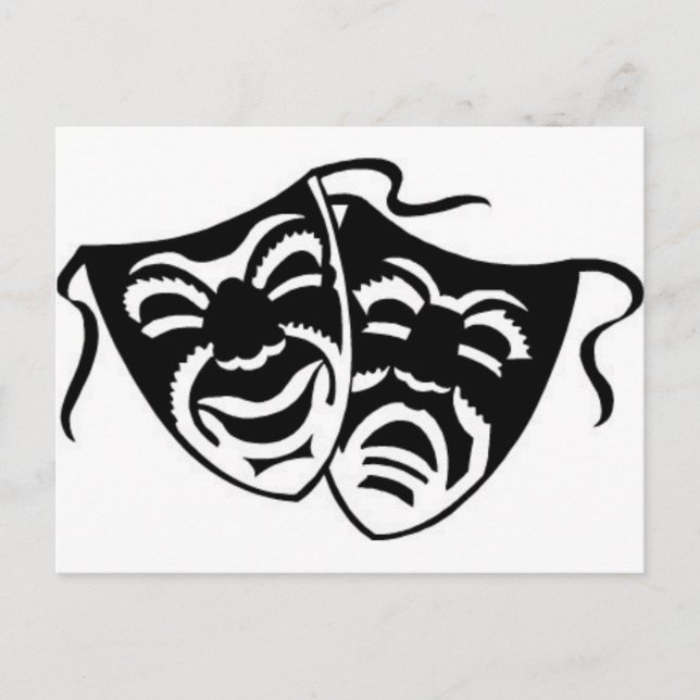 Postal comedia_tragedyq (Anverso)