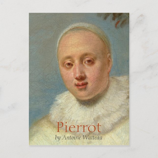 Postal Comediantes italianos de Watteau pierrot CC0719 Po (Anverso)
