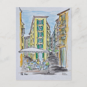 Postal Comedor al aire libre en Old Nice   Niza, Francia