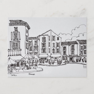 Postal Comedor al aire libre   Gordes, sur de Francia