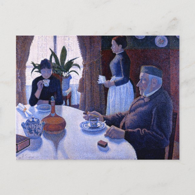 Postal Comedor de Paul Signac (1887) (Anverso)
