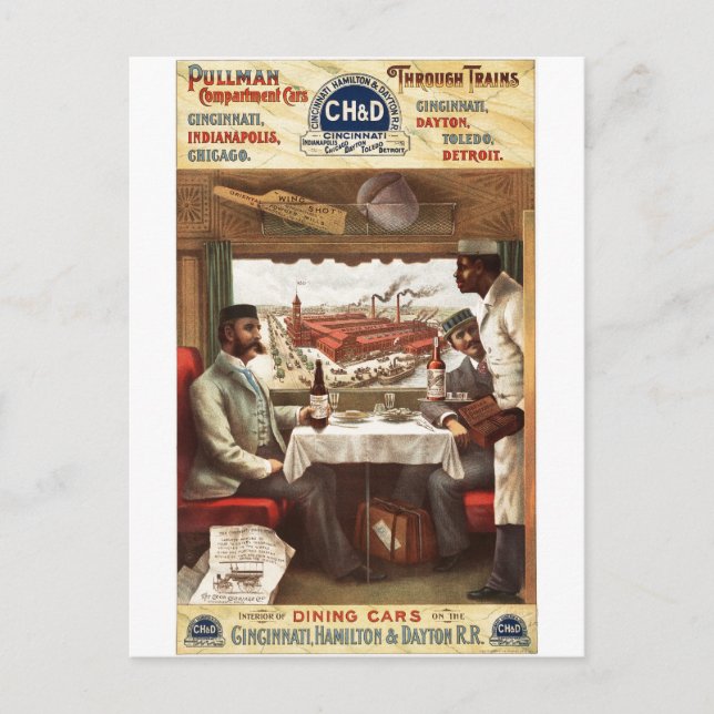 Postal Comedor de Pullman en el tren 1894 (Anverso)