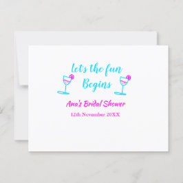 Postal Comencemos divertidos en la despedida de soltera d