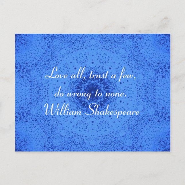 Postal Comentando William Shakespeare Wisdom (Anverso)