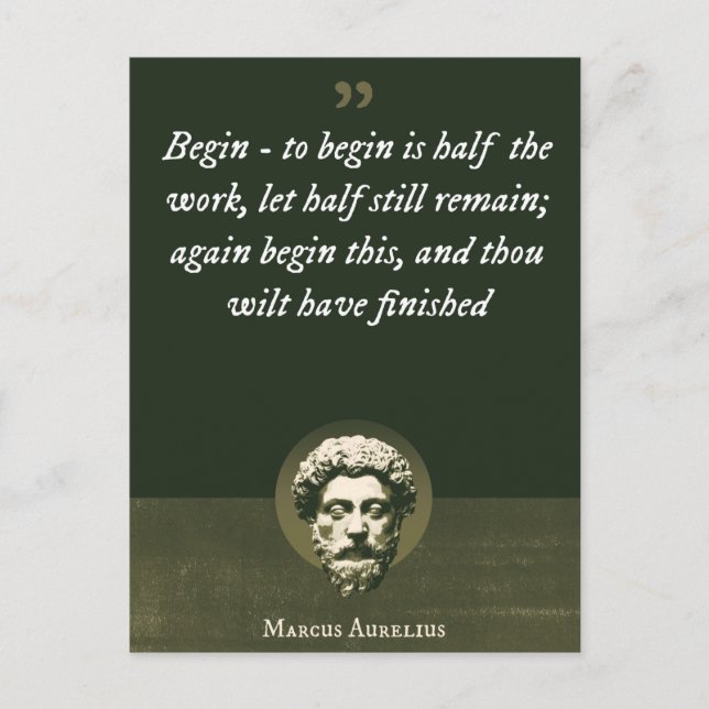 Postal Comenzar - para empezar es la mitad del trabajo, m (Anverso)