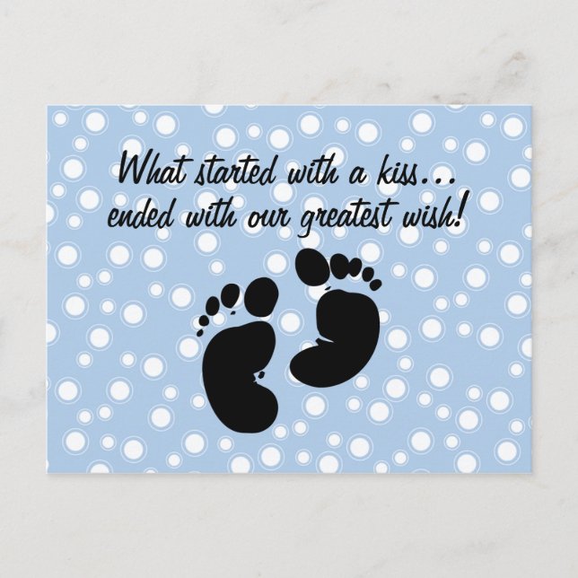 Postal Comenzó Con Un Personalizado Azul De Deseos De Bes (Anverso)