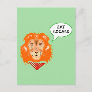 Postal Comer a los lugareños gracioso Personalizado de Hu