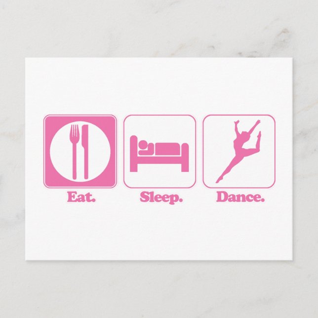 Postal comer dormir bailar (Anverso)