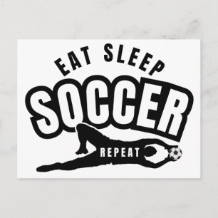 Postal comer dormir fútbol repetir
