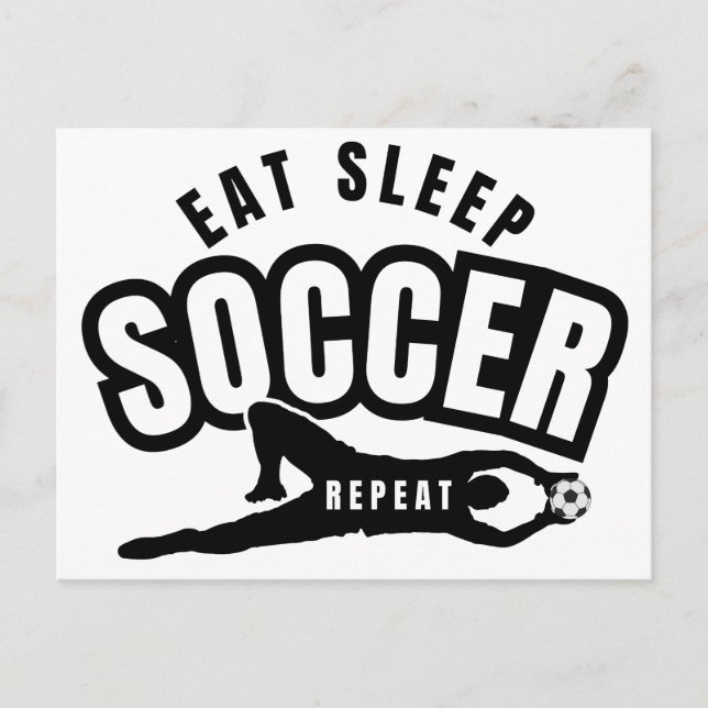 Postal comer dormir fútbol repetir  (Anverso)
