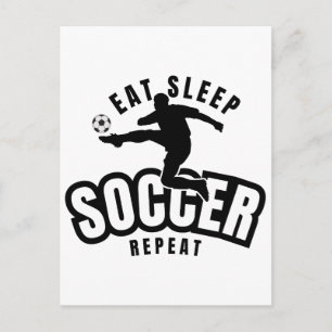 Postal comer dormir fútbol repetir