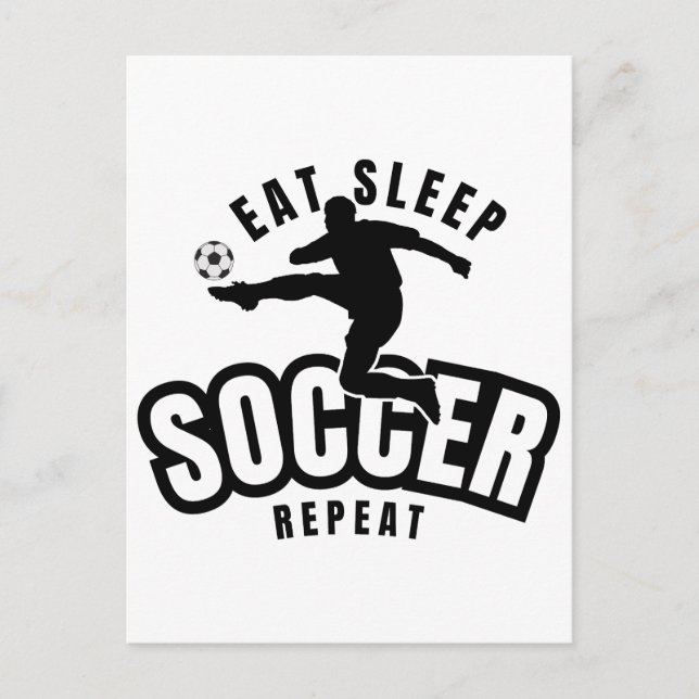 Postal comer dormir fútbol repetir  (Anverso)