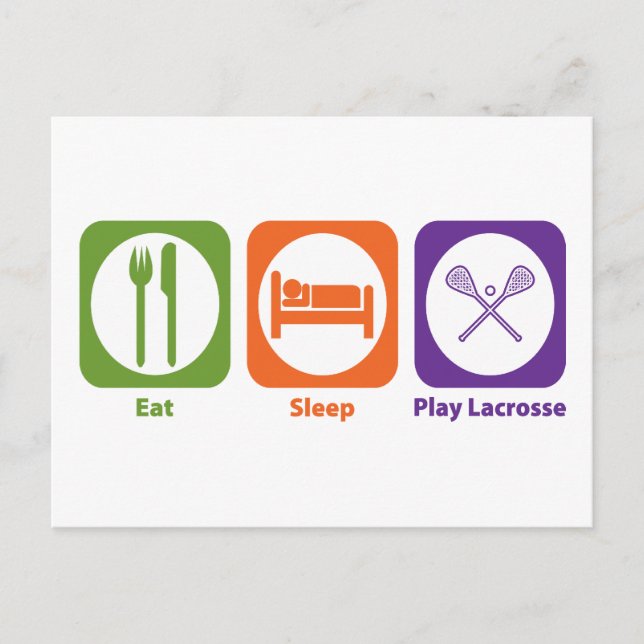 Postal Comer Dormir Jugar Lacrosse (Anverso)