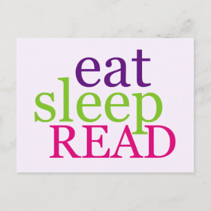 Postal Comer, dormir, LEER - Retro