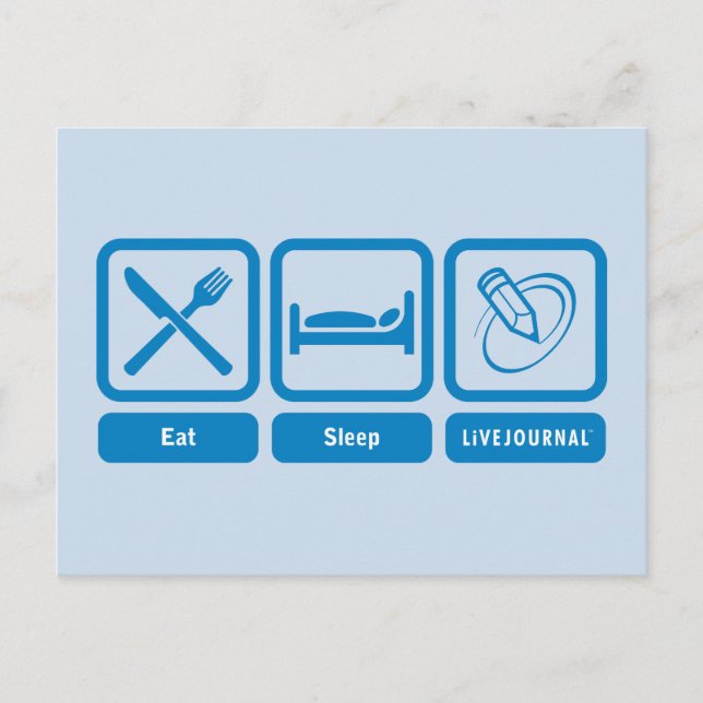 Postal Comer, dormir, LiveJournal (Anverso)
