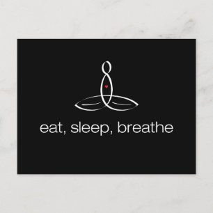 Postal Comer, dormir, respirar - Blanco Regular