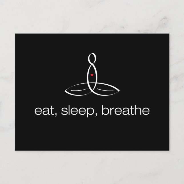 Postal Comer, dormir, respirar - Blanco Regular (Anverso)