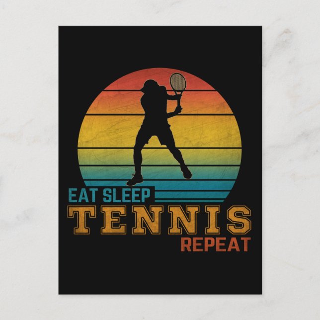 Postal Comer Dormir Tenis Repetir (Anverso)