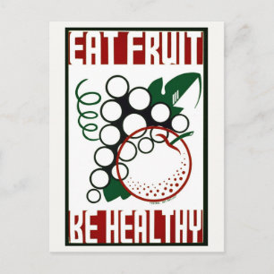 Postal Comer fruta - Ser saludable - Poster de WPA - Prom