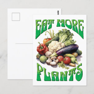 Postal Comer más plantas vegetarianas