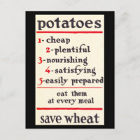 Comer papas, salvar al trigo Poster de la Primera