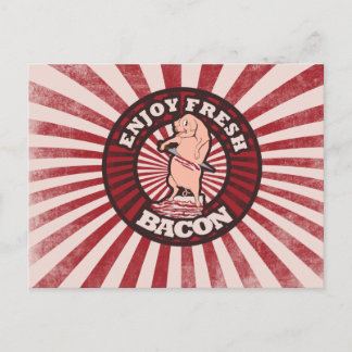 Postal Comer parodia fresca de cerdo con tocino fresco
