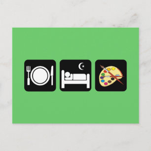 Postal Comer pintura para dormir