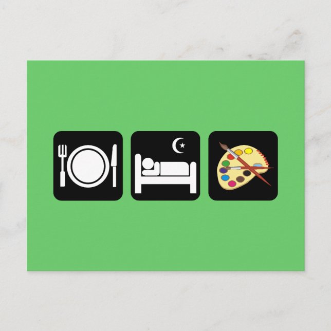 Postal Comer pintura para dormir (Anverso)