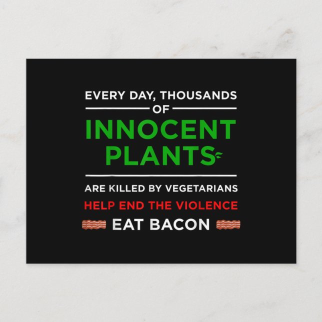 Postal Comer Plantas Inocentes de Bacon (Anverso)