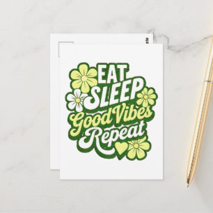 Postal Comer Sleep Good Vibes Repetir