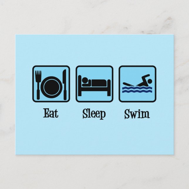 Postal Comer Sleep Swim Funny Swimmer (Anverso)