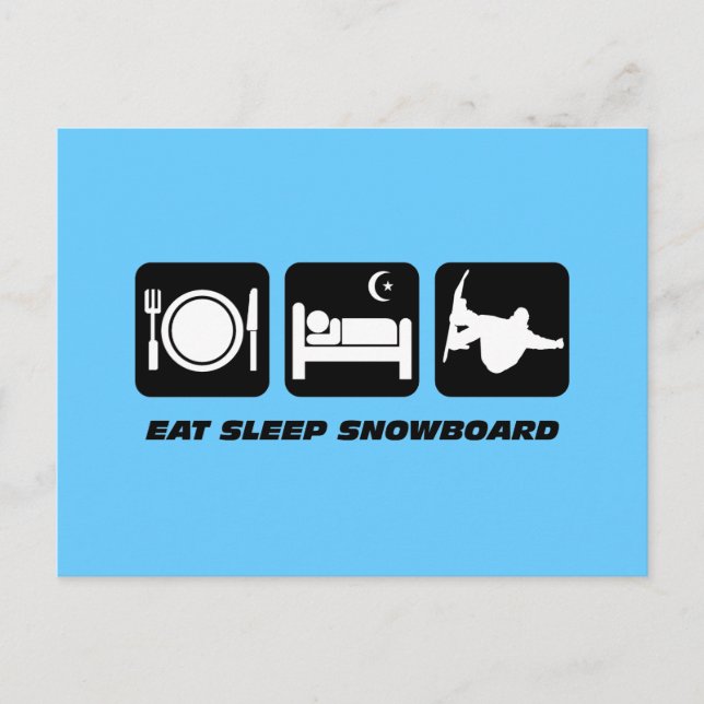 Postal comer snowboard de sueño (Anverso)