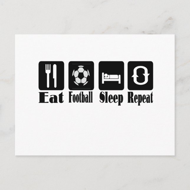Postal comer sueño futbolístico y repetir (Anverso)