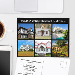 Postal Comercialización de fotos de la casa de bienes raí<br><div class="desc">Muestra tus anuncios vendidos en esta postal de marketing negro de moda y envía a clientes potenciales en tu área de realeza. Personalizar con el nombre de su empresa inmobiliaria y datos de contacto en la parte posterior. Presenta a los nuevos clientes mostrando fotografías de las casas que has vendido...</div>