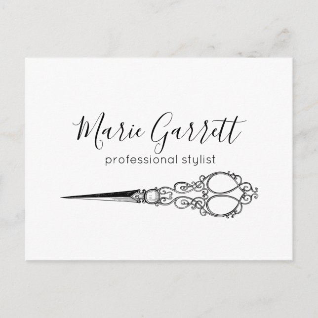 Postal Comercialización de Salones de Tijeras Vintage (Anverso)