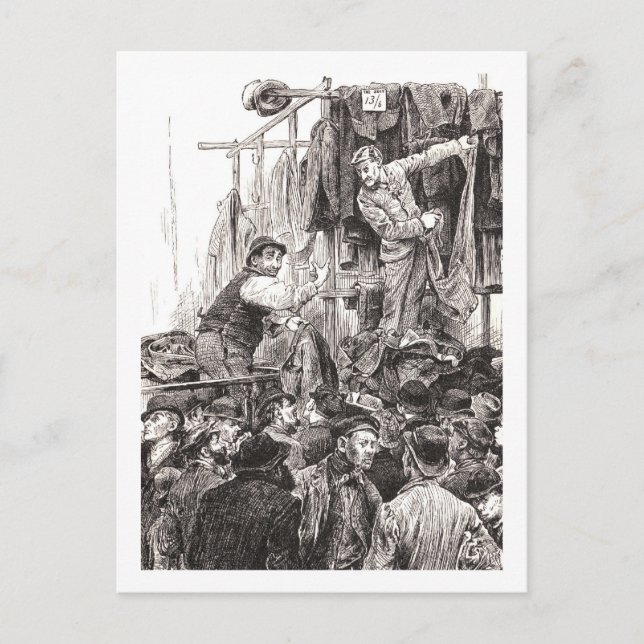 Postal Comerciantes Rivales En Lane De Petticoat (Anverso)