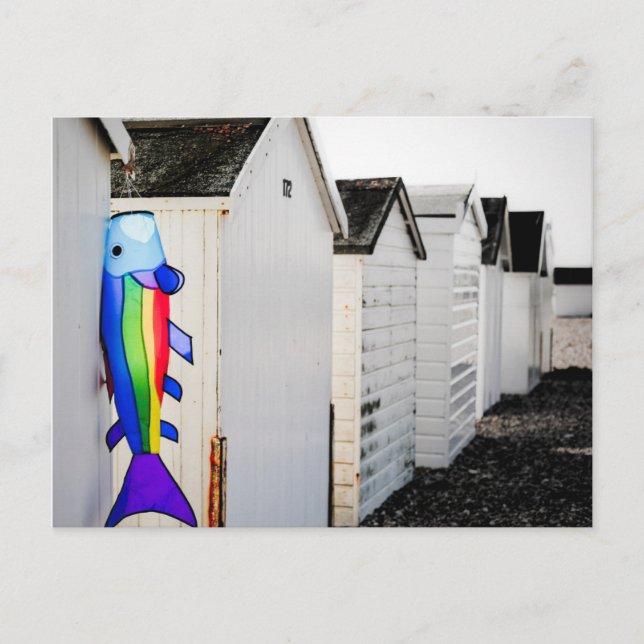 Postal Cometa color arcoiris (Anverso)