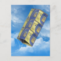 Cometa de caja en el cielo