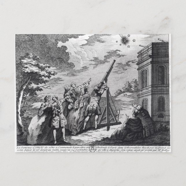 Postal Cometa de Halley observada en 1759 por Cassini III (Anverso)