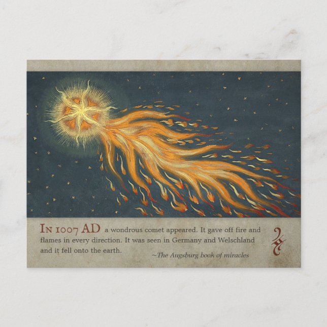 Postal Cometa del libro del milagro de Augsburgo CC0477 (Anverso)