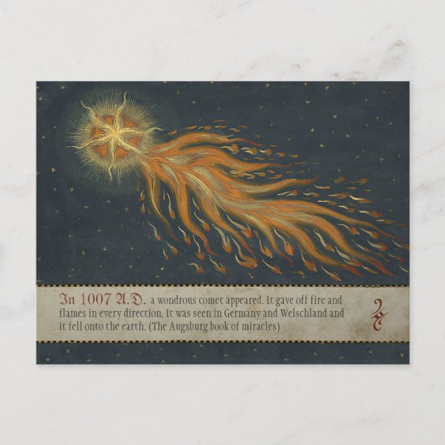 Postal Cometa del libro del milagro de Augsburgo CC0904 (Anverso)