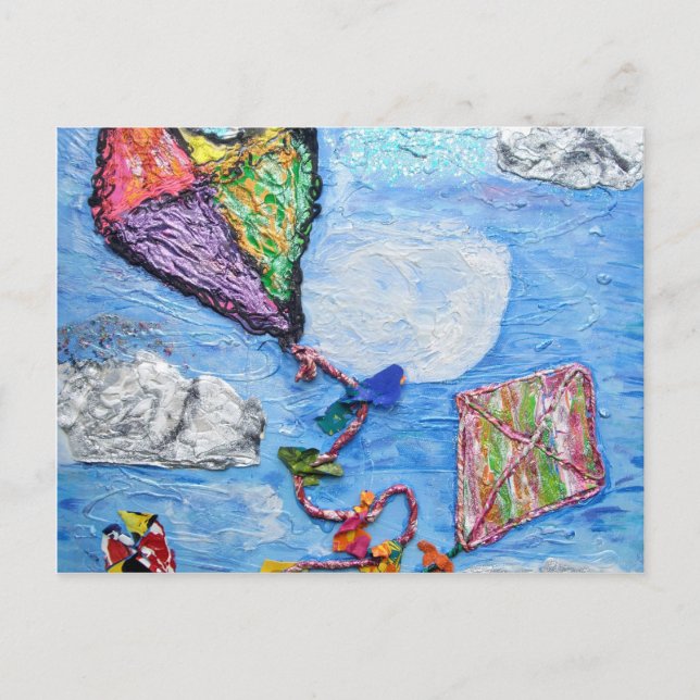 Postal cometas nubes y sueños (Anverso)