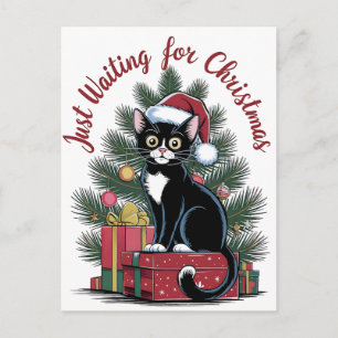 Postal Comfort Colors® Árbol de Navidad y Gato 2025