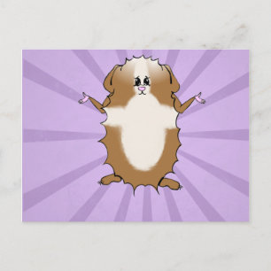 Postal Cómic abysiniano de cerdo en blanco