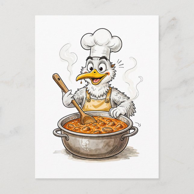 Postal Comic Bird Cooking Labskaus (Anverso)