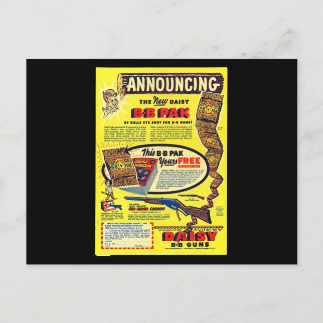 Postal Comic Book BB Gun 50 de Red Ryder (Anverso)