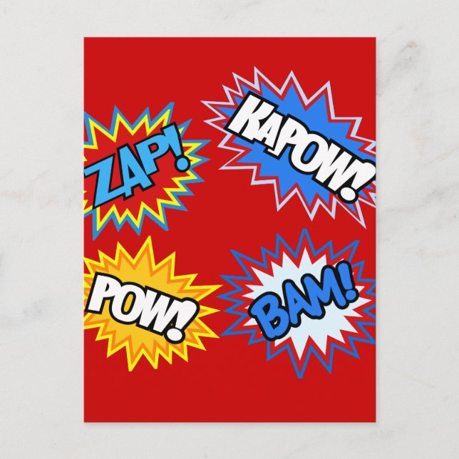 Postal ¡Comic Book Pow! Explosiones (Anverso)