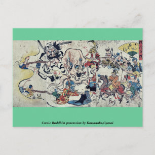 Postal Comic Budismo procesivo de Kawanabe, Gyosai