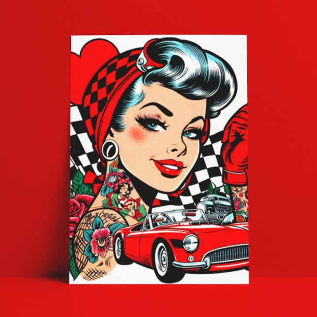 Postal Comic Chica Retro Rockabilly (Subido por el creador)